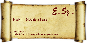 Eckl Szabolcs névjegykártya